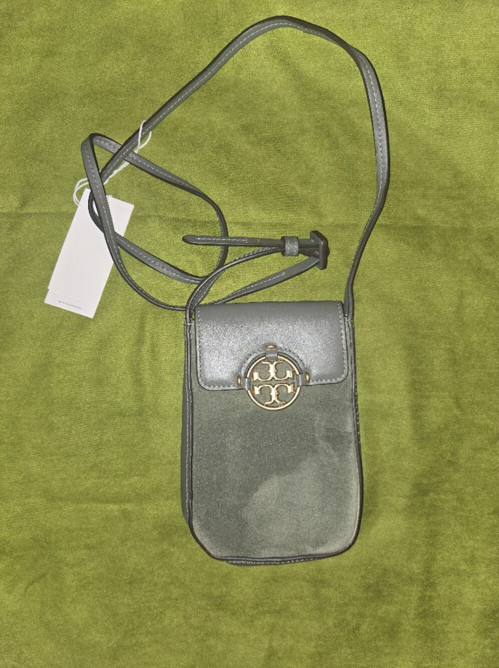 Tory Burch Pebbled Mini Crossbody in Olive - Picture 2 of 4